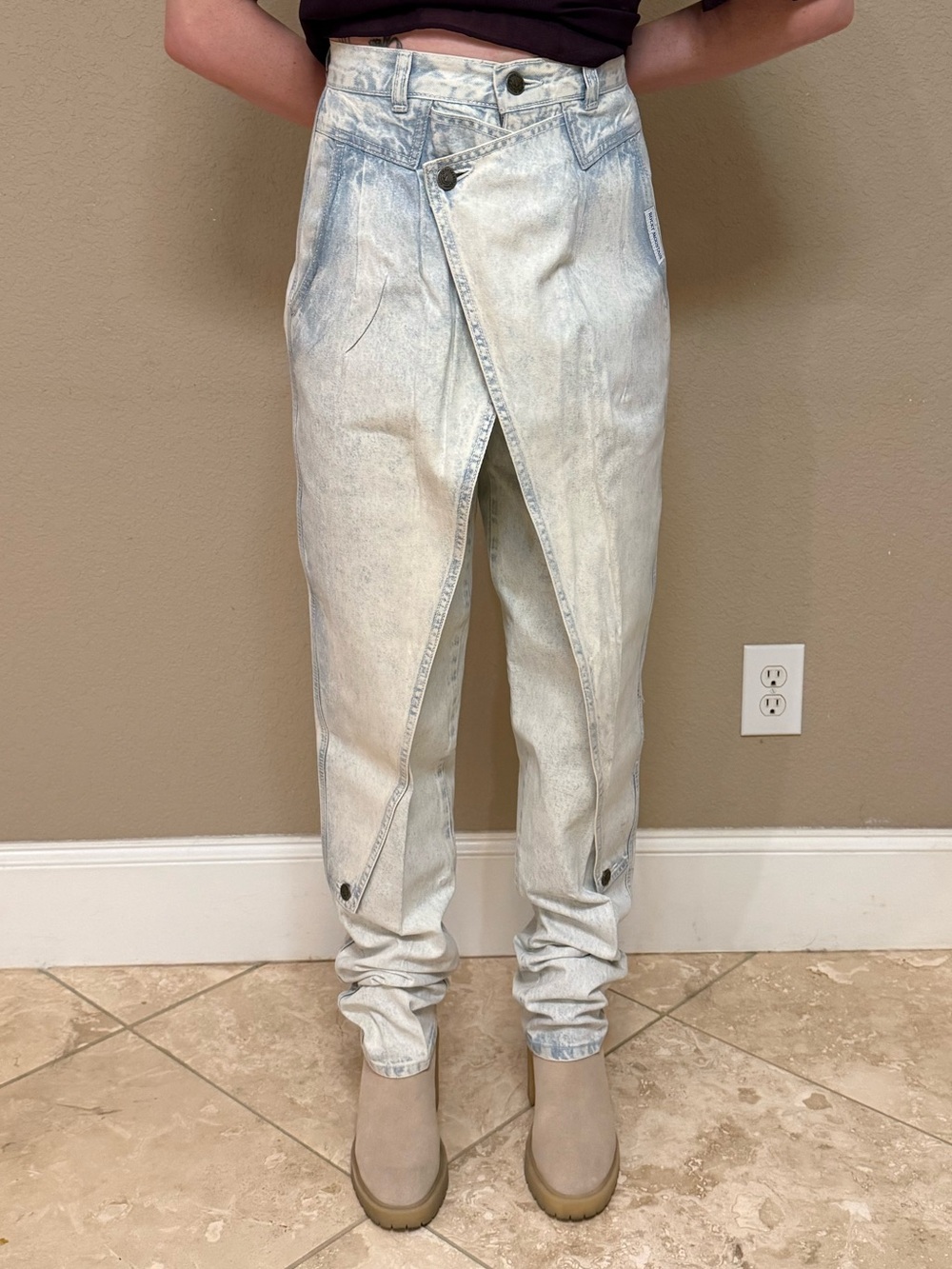 VTG 80s Rocky Mountain Rockies Jeans Crossover Fly Acid Wash High Waist 28/7